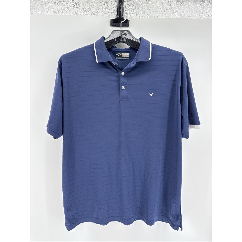 Callaway Golf‎ Polo Short Sleeve Shirt Mens Navy Blue Opti Dri XXL Logo